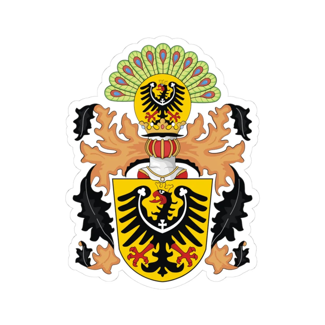 Coat of arms of Austrian Silesia (Czech Republic) (Coat of Arms) STICKER Vinyl Kiss-Cut Decal 3 Inch White - The Sticker Space