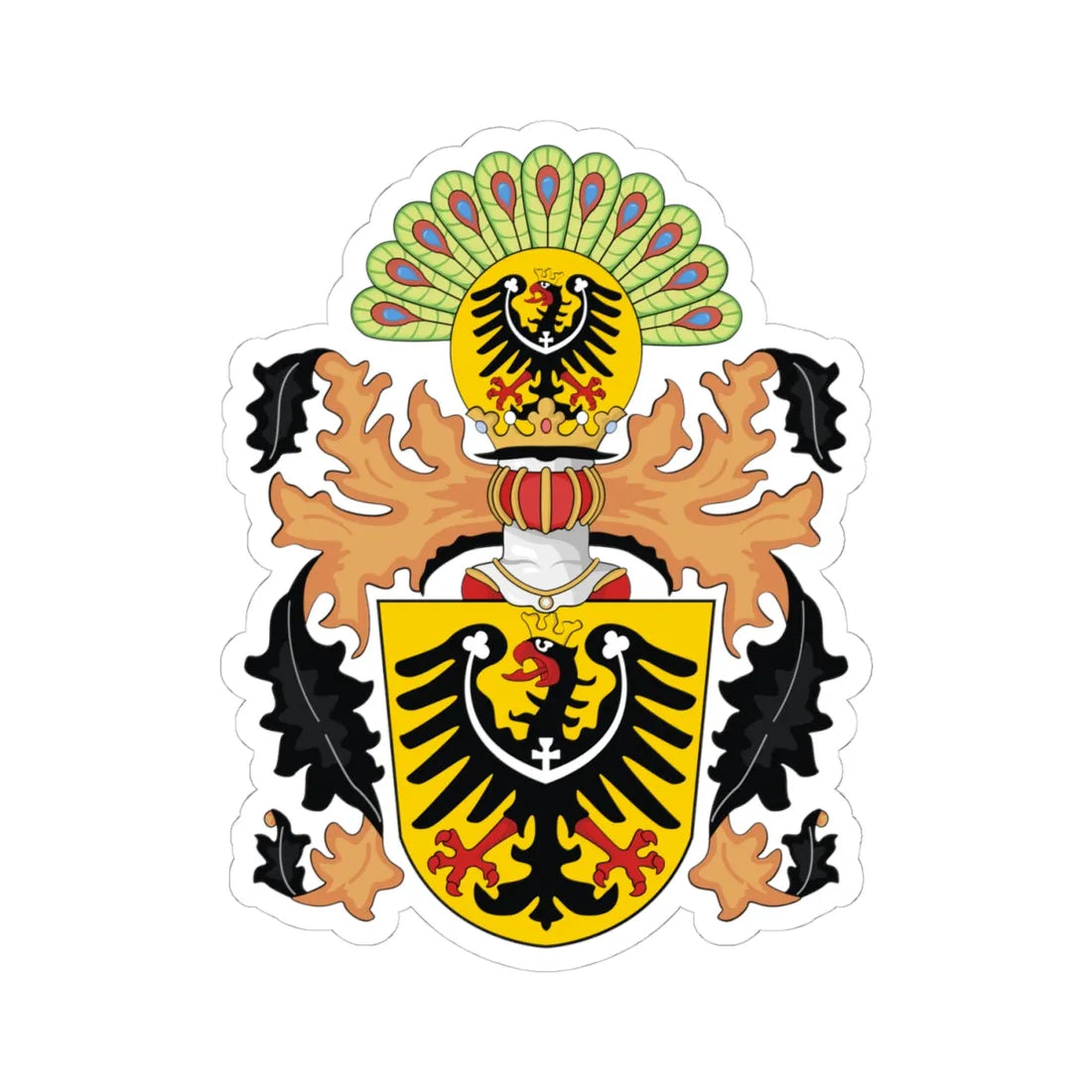 Coat of arms of Austrian Silesia (Czech Republic) (Coat of Arms) STICKER Vinyl Kiss-Cut Decal 4 Inch White - The Sticker Space