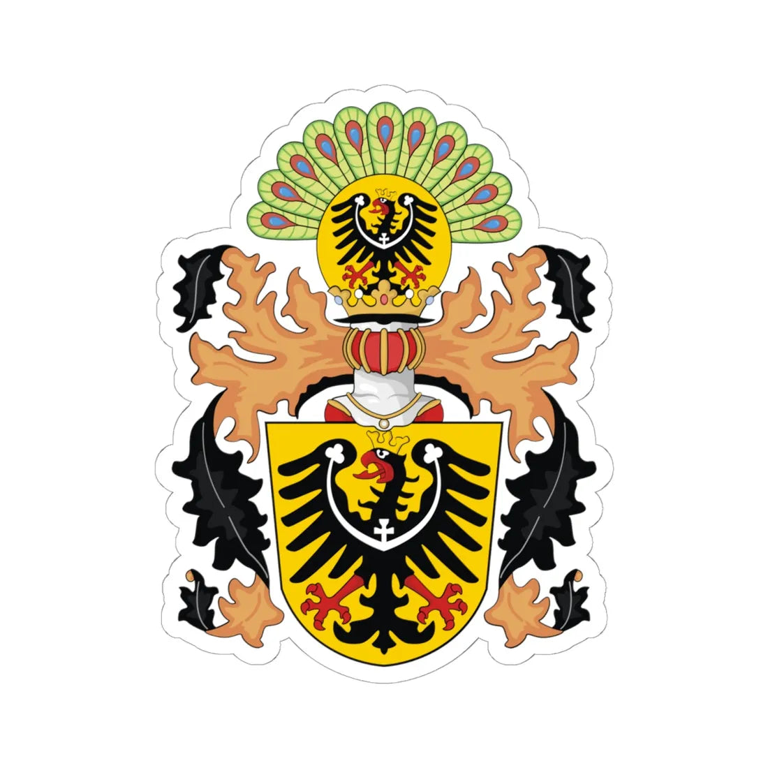 Coat of arms of Austrian Silesia (Czech Republic) (Coat of Arms) STICKER Vinyl Kiss-Cut Decal 6 Inch White - The Sticker Space