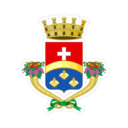 Coat of arms of Avola (Italy) (Coat of Arms) STICKER Vinyl Kiss-Cut Decal 4 Inch White - The Sticker Space