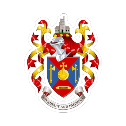 Coat of arms of Axminster Town Council (England) (Coat of Arms) STICKER Vinyl Kiss-Cut Decal 3 Inch White - The Sticker Space