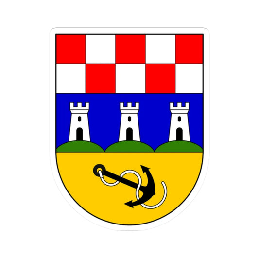 Coat of arms of Bakar (Croatia) (Coat of Arms) STICKER Vinyl Kiss-Cut Decal 2 Inch White - The Sticker Space