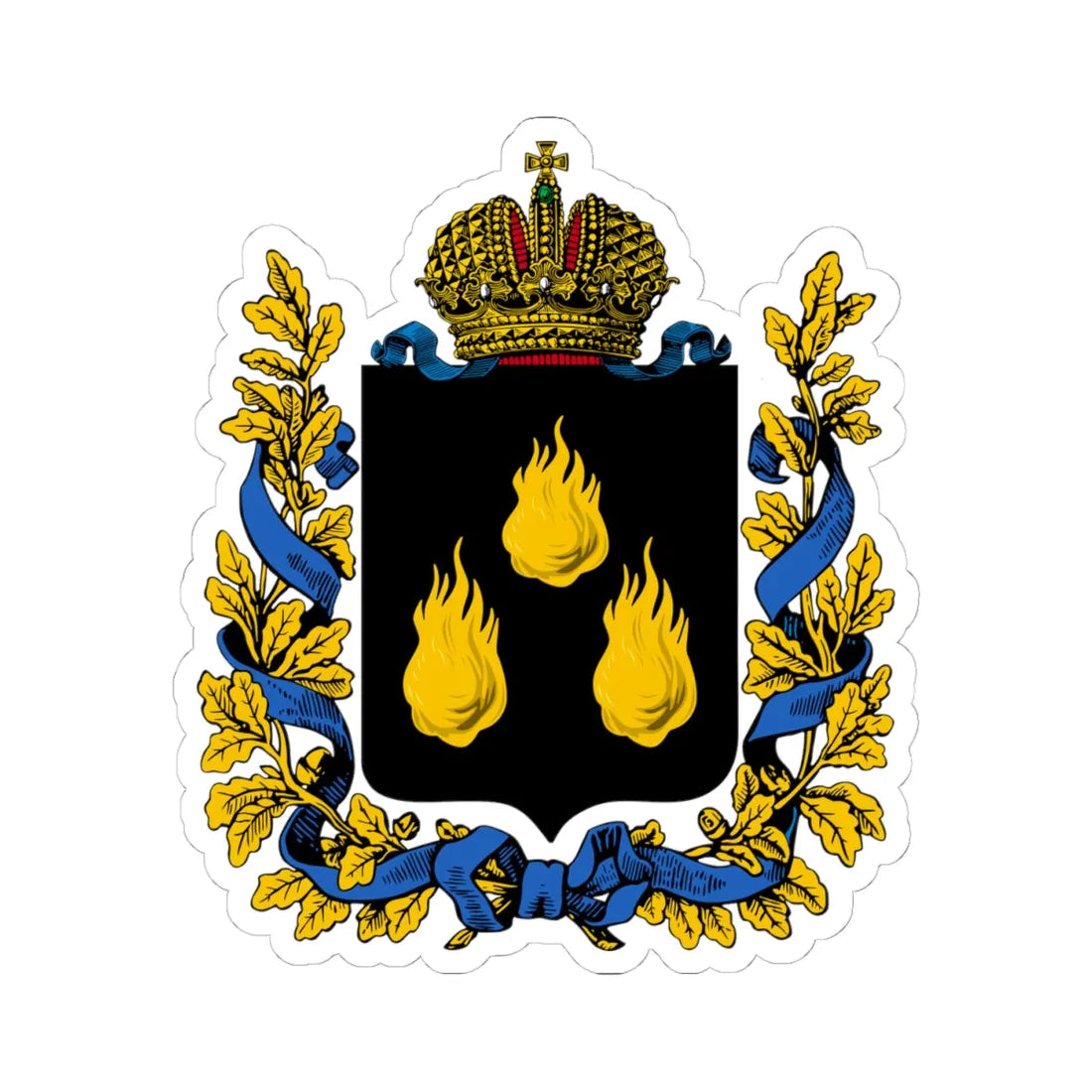 Coat of arms of Baku Governorate 1883 (Russia) (Coat of Arms) STICKER Vinyl Kiss-Cut Decal 4 Inch White - The Sticker Space