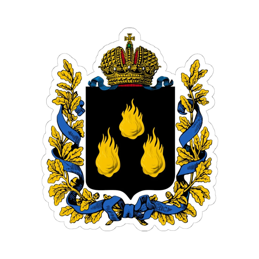 Coat of arms of Baku Governorate 1883 (Russia) (Coat of Arms) STICKER Vinyl Kiss-Cut Decal 6 Inch White - The Sticker Space