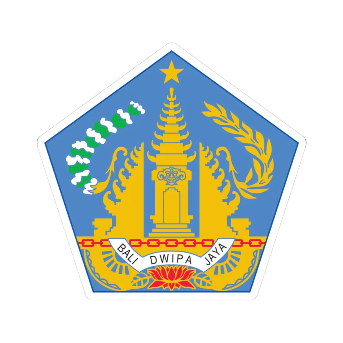 Coat of arms of Bali (Indonesia) (Coat of Arms) STICKER Vinyl Kiss-Cut Decal 3 Inch White - The Sticker Space