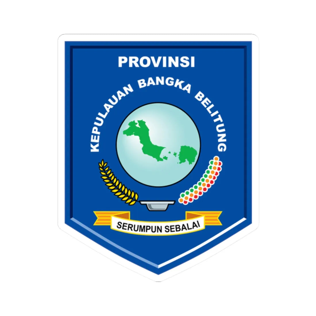 Coat of arms of Bangka Belitung Islands (Indonesia) (Coat of Arms) STICKER Vinyl Kiss-Cut Decal 2 Inch White - The Sticker Space