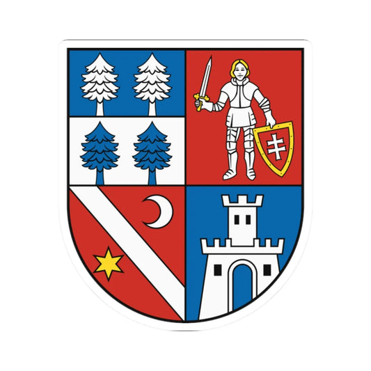 Coat Of Arms Of Banska Bystrica Region (Slovakia) STICKER Vinyl Kiss-Cut Decal 2 Inch White - The Sticker Space