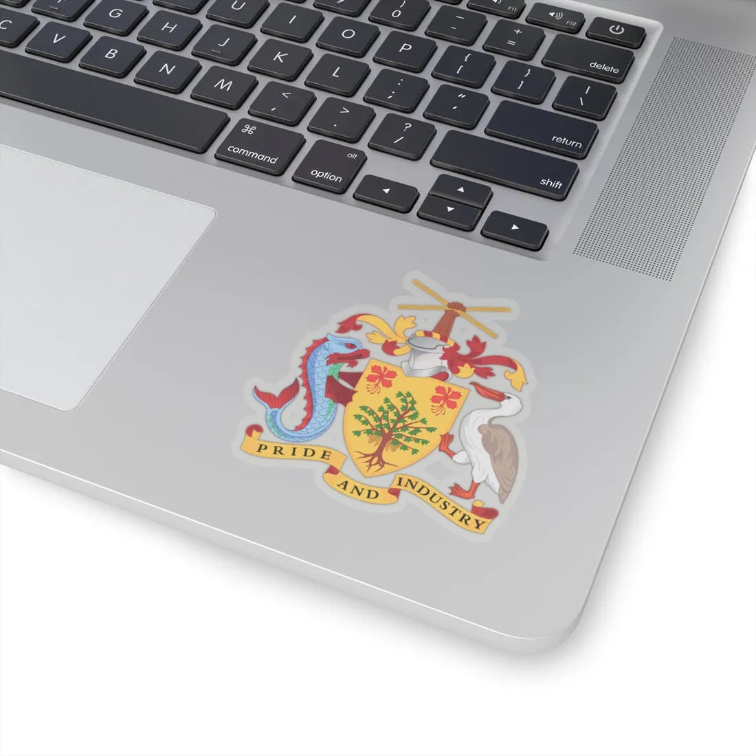 Coat of arms of Barbados - STICKER Vinyl Kiss-Cut Decal - The Sticker Space