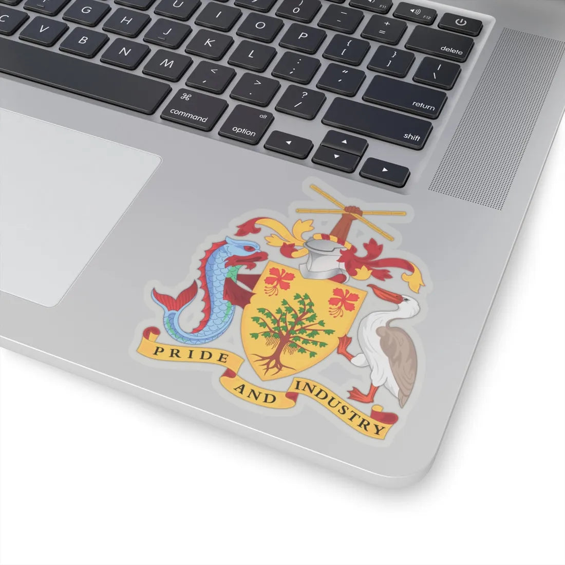 Coat of arms of Barbados - STICKER Vinyl Kiss-Cut Decal - The Sticker Space