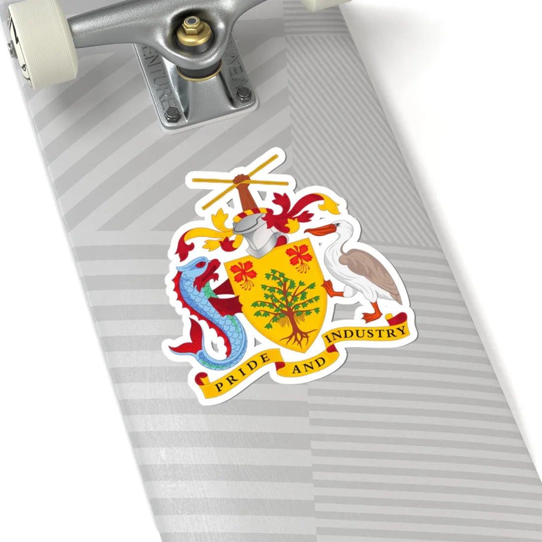 Coat of arms of Barbados - STICKER Vinyl Kiss-Cut Decal - The Sticker Space