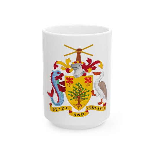 Coat of arms of Barbados - White Coffee Mug-15oz-The Sticker Space