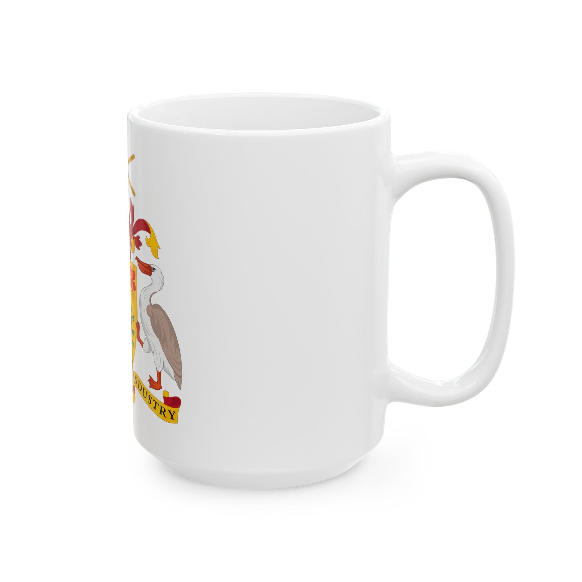 Coat of arms of Barbados - White Coffee Mug-The Sticker Space