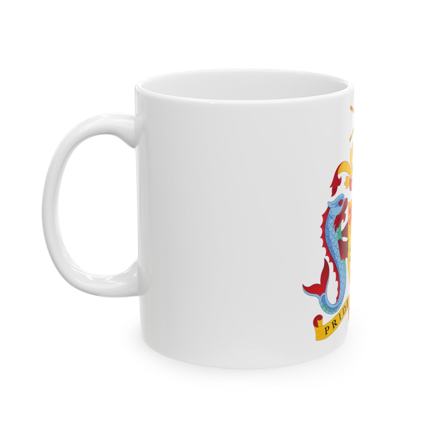 Coat of arms of Barbados - White Coffee Mug-The Sticker Space