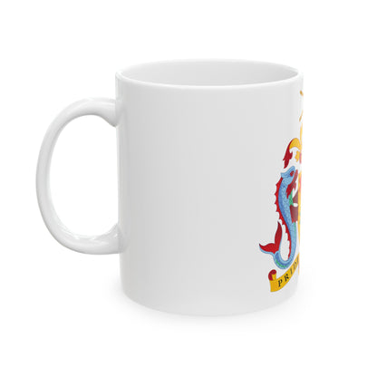 Coat of arms of Barbados - White Coffee Mug-The Sticker Space