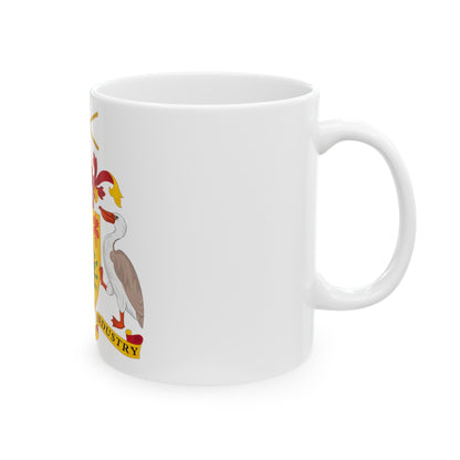 Coat of arms of Barbados - White Coffee Mug-The Sticker Space