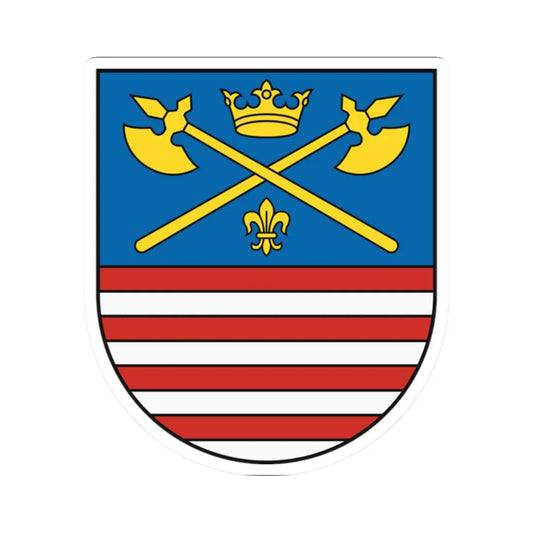 Coat of Arms of Bardejov (Slovakia) (Coat of Arms) STICKER Vinyl Kiss-Cut Decal 2 Inch White - The Sticker Space
