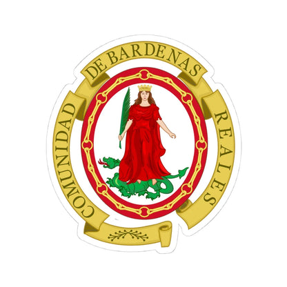 Coat of Arms of Bardenas Reales (Spain) (Coat of Arms) STICKER Vinyl Kiss-Cut Decal 4 Inch White - The Sticker Space