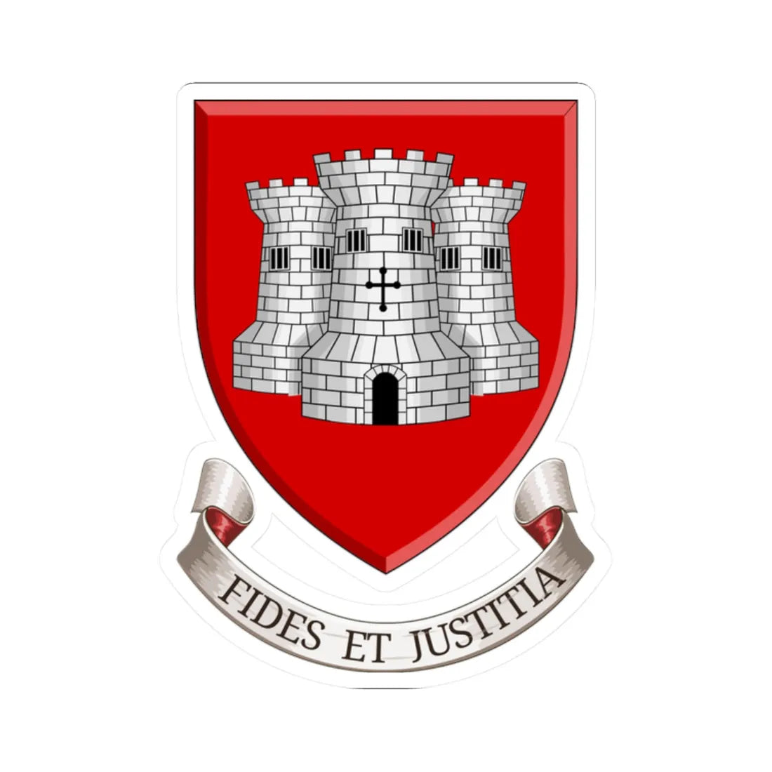 Coat of arms of Barnstaple Town Council (England) (Coat of Arms) STICKER Vinyl Kiss-Cut Decal 2 Inch White - The Sticker Space