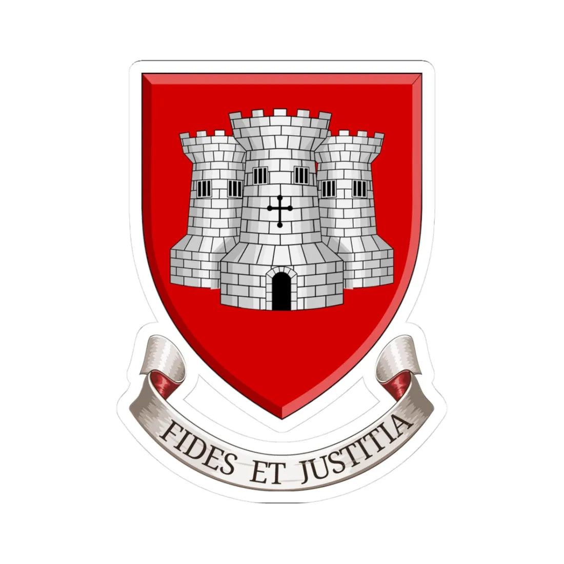 Coat of arms of Barnstaple Town Council (England) (Coat of Arms) STICKER Vinyl Kiss-Cut Decal 3 Inch White - The Sticker Space