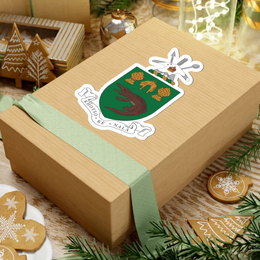 Coat of arms of Basutoland 1951-1966 (Lesotho) (Coat of Arms) STICKER Vinyl Kiss-Cut Decal - The Sticker Space