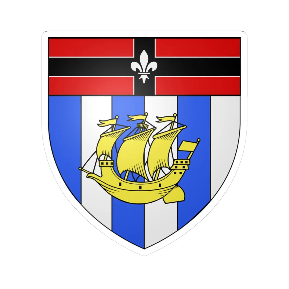 Coat of arms of Beauport (Canada) (Coat of Arms) STICKER Vinyl Kiss-Cut Decal 3 Inch White - The Sticker Space