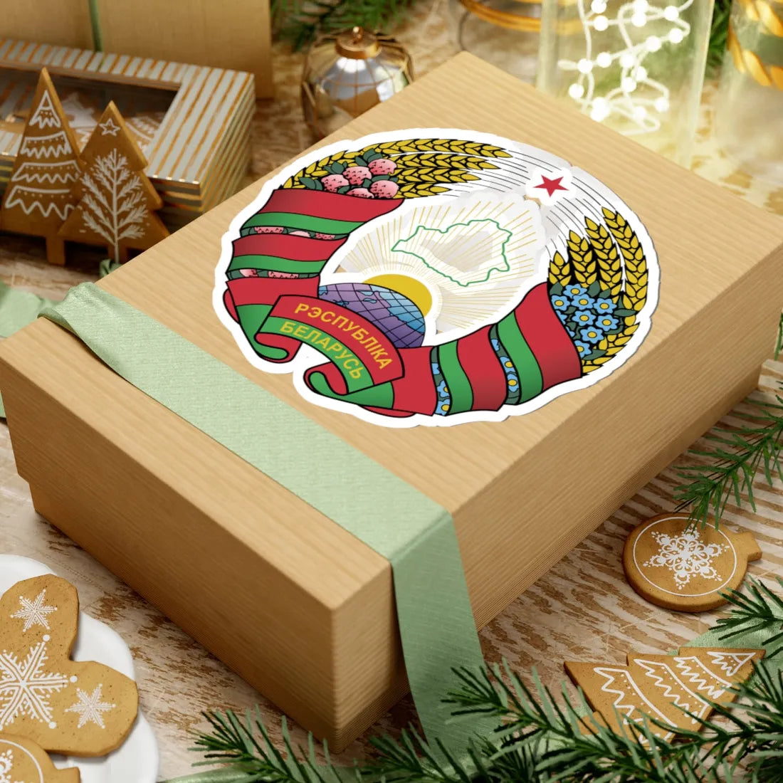 Coat of arms of Belarus (Belarus) (Coat of Arms) STICKER Vinyl Kiss-Cut Decal - The Sticker Space