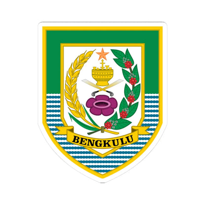 Coat of arms of Bengkulu (Indonesia) (Coat of Arms) STICKER Vinyl Kiss-Cut Decal 3 Inch White - The Sticker Space