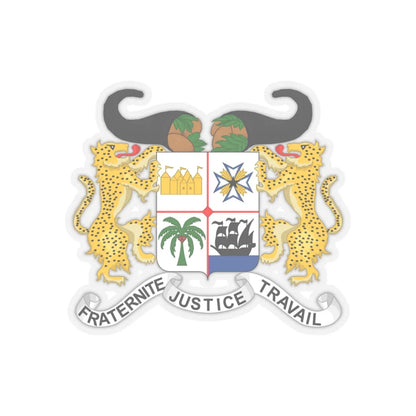 Coat of arms of Benin - STICKER Vinyl Kiss-Cut Decal 3 Inch Transparent - The Sticker Space