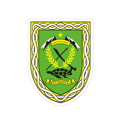 Coat of arms of Berau Regency (Indonesia) (Coat of Arms) STICKER Vinyl Kiss-Cut Decal 6 Inch White - The Sticker Space