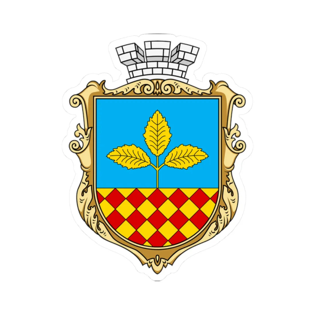 Coat of arms of Berestechko (Ukraine) (Coat of Arms) STICKER Vinyl Kiss-Cut Decal 2 Inch White - The Sticker Space