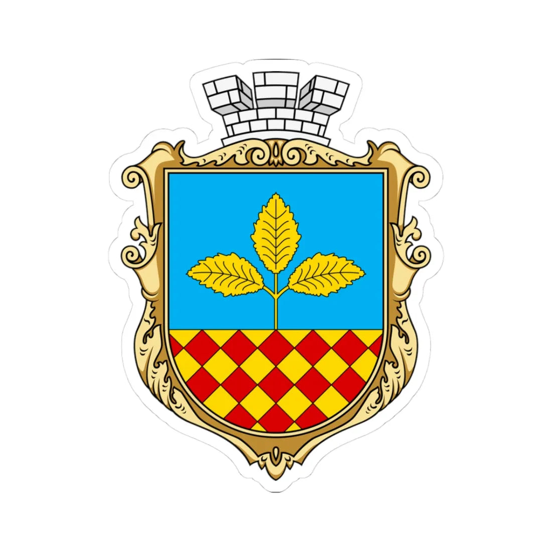 Coat of arms of Berestechko (Ukraine) (Coat of Arms) STICKER Vinyl Kiss-Cut Decal 3 Inch White - The Sticker Space