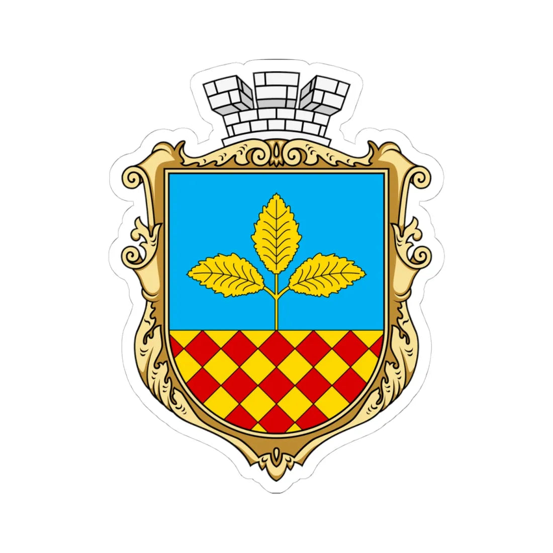 Coat of arms of Berestechko (Ukraine) (Coat of Arms) STICKER Vinyl Kiss-Cut Decal 4 Inch White - The Sticker Space