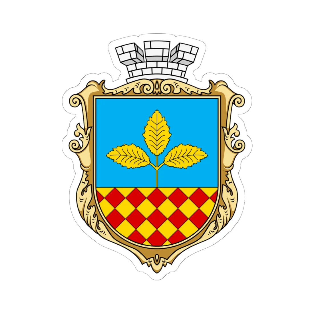 Coat of arms of Berestechko (Ukraine) (Coat of Arms) STICKER Vinyl Kiss-Cut Decal 6 Inch White - The Sticker Space