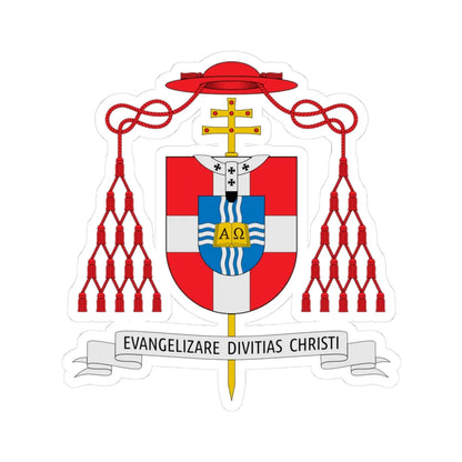 Coat of arms of Bernardus Johannes Alfrink (Netherlands) (Coat of Arms) STICKER Vinyl Kiss-Cut Decal 3 Inch White - The Sticker Space