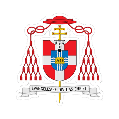 Coat of arms of Bernardus Johannes Alfrink (Netherlands) (Coat of Arms) STICKER Vinyl Kiss-Cut Decal 4 Inch White - The Sticker Space