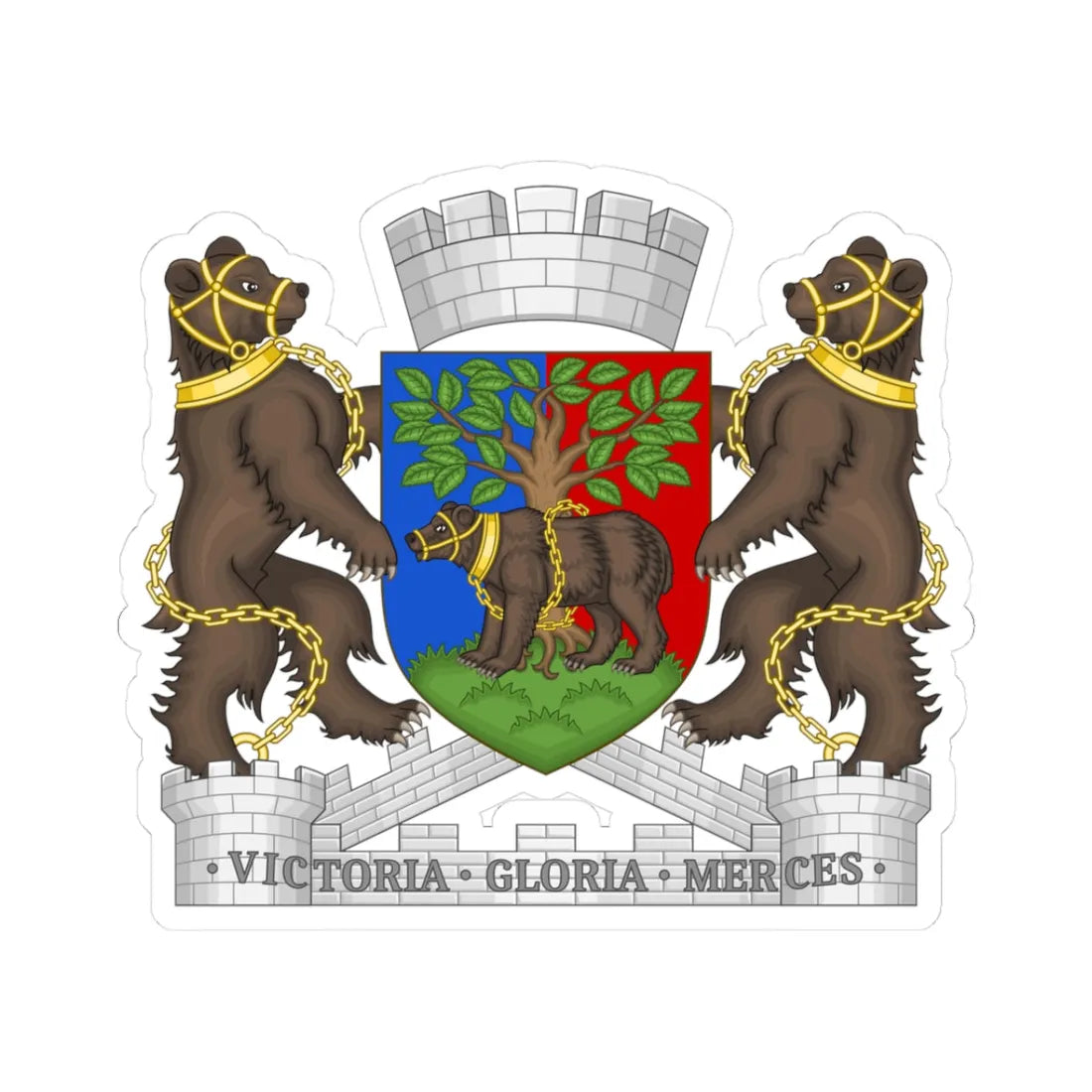 Coat of Arms of Berwick-Upon-Tweed Borough Council 1958-1974 (England) (Coat of Arms) STICKER Vinyl Kiss-Cut Decal 3 Inch White - The Sticker Space