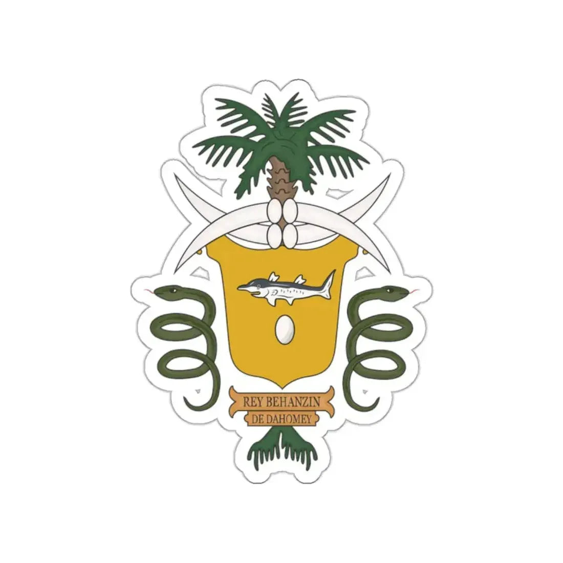 Coat of arms of Béhanzin STICKER Vinyl Die-Cut Decal 2 Inch - The Sticker Space