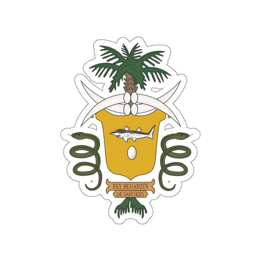 Coat of arms of Béhanzin STICKER Vinyl Die-Cut Decal 3 Inch - The Sticker Space