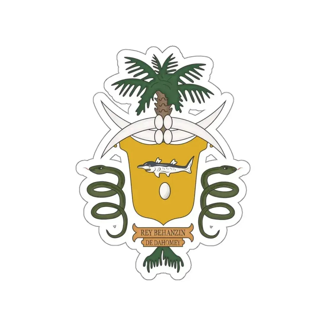 Coat of arms of Béhanzin STICKER Vinyl Die-Cut Decal 4 Inch - The Sticker Space