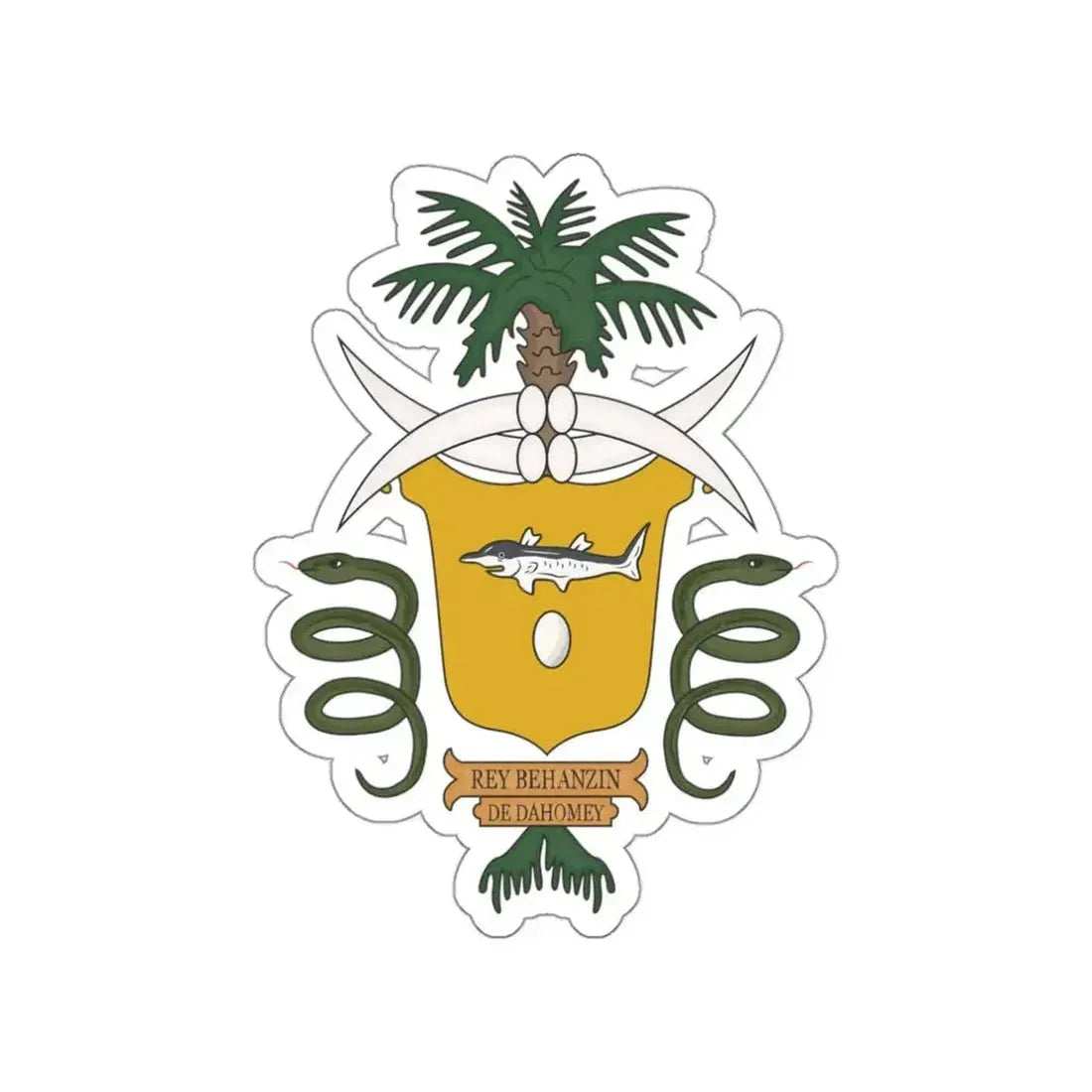 Coat of arms of Béhanzin STICKER Vinyl Die-Cut Decal - The Sticker Space