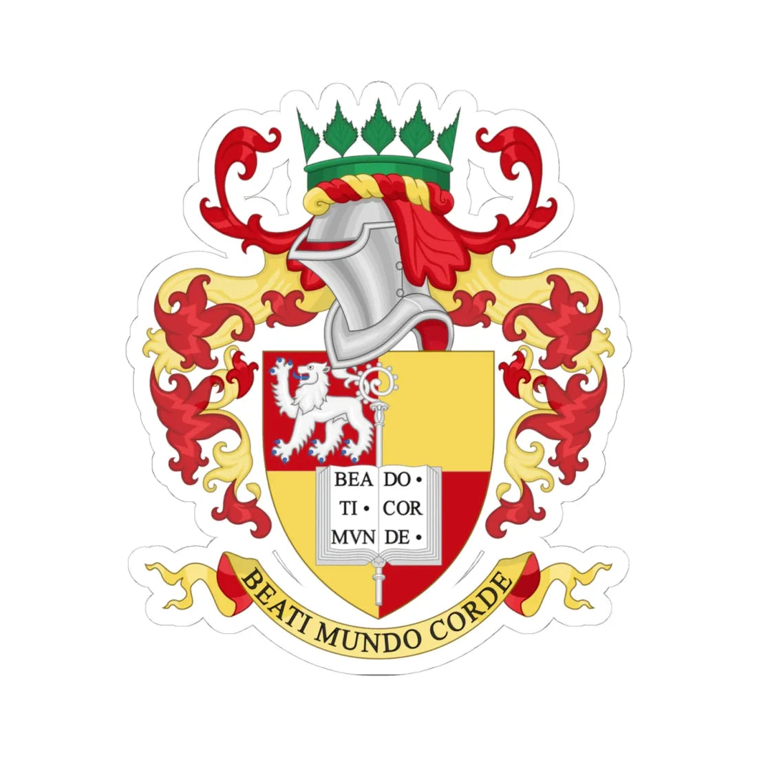Coat of Arms of Birkenhead School (England) (Coat of Arms) STICKER Vinyl Kiss-Cut Decal 4 Inch White - The Sticker Space