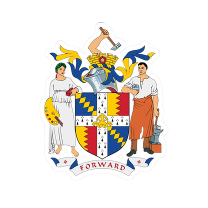 Coat of arms of Birmingham (England) (Coat of Arms) STICKER Vinyl Kiss-Cut Decal 2 Inch White - The Sticker Space