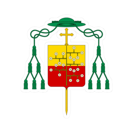 Coat of arms of Bishop Malaspina Spino Fiorito (Italy) (Coat of Arms) STICKER Vinyl Kiss-Cut Decal 2 Inch White - The Sticker Space