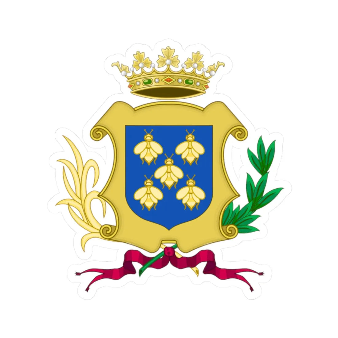 Coat of Arms of Béjar (Spain) (Coat of Arms) STICKER Vinyl Kiss-Cut Decal 2 Inch White - The Sticker Space