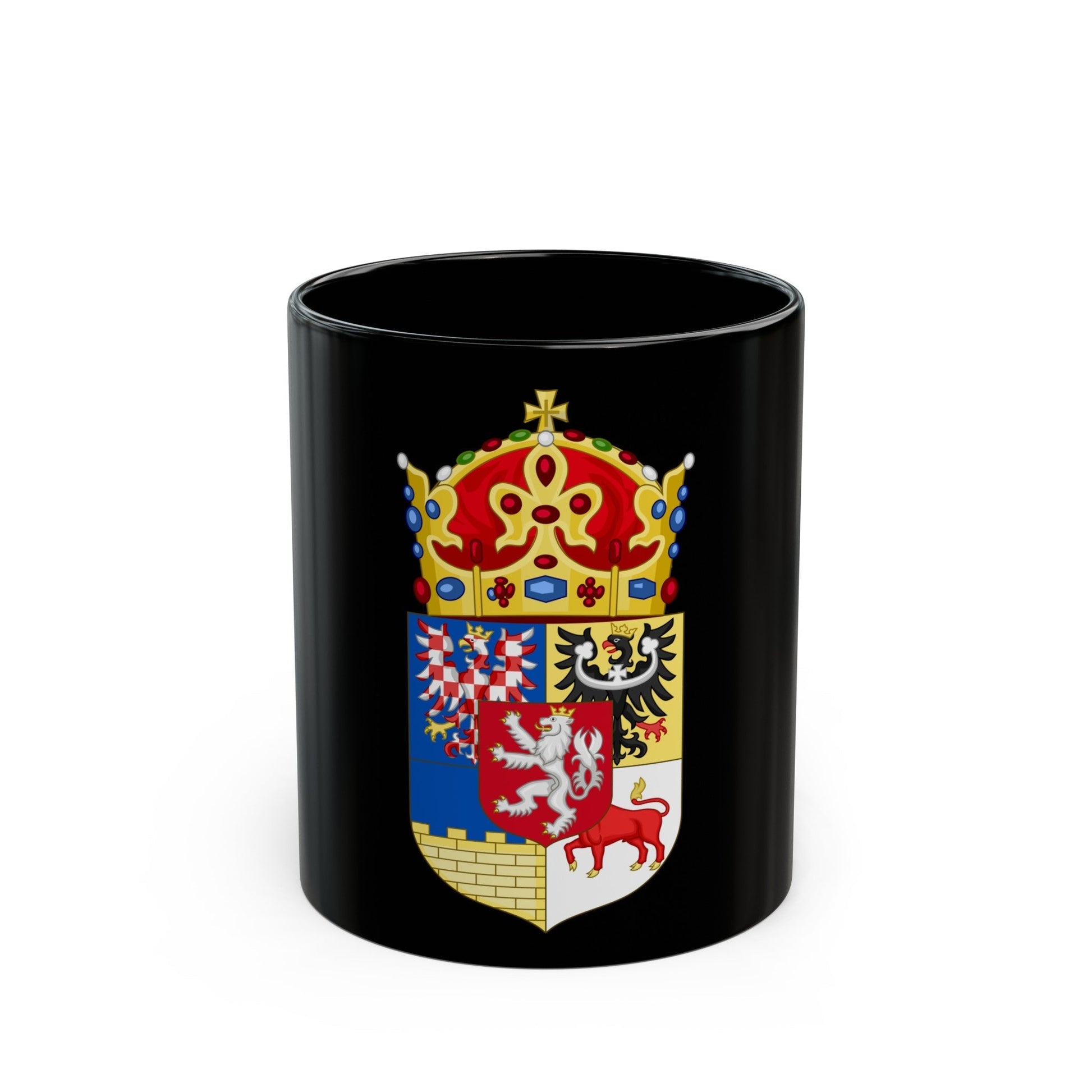 Coat of arms of Bohemian Crown - Black Coffee Mug-11oz-The Sticker Space