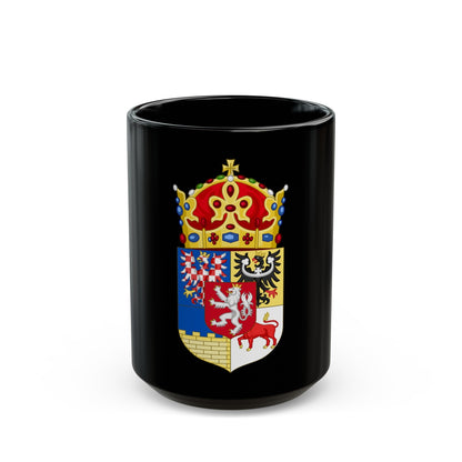 Coat of arms of Bohemian Crown - Black Coffee Mug-15oz-The Sticker Space