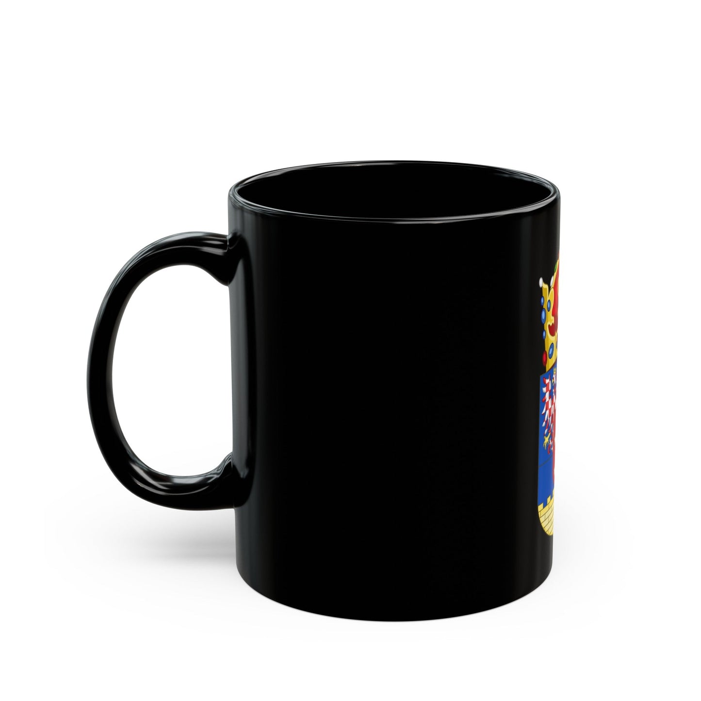 Coat of arms of Bohemian Crown - Black Coffee Mug-The Sticker Space