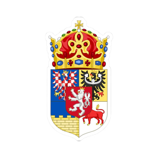 Coat of arms of Bohemian Crown (Czech Republic) (Coat of Arms) STICKER Vinyl Kiss-Cut Decal 2 Inch White - The Sticker Space
