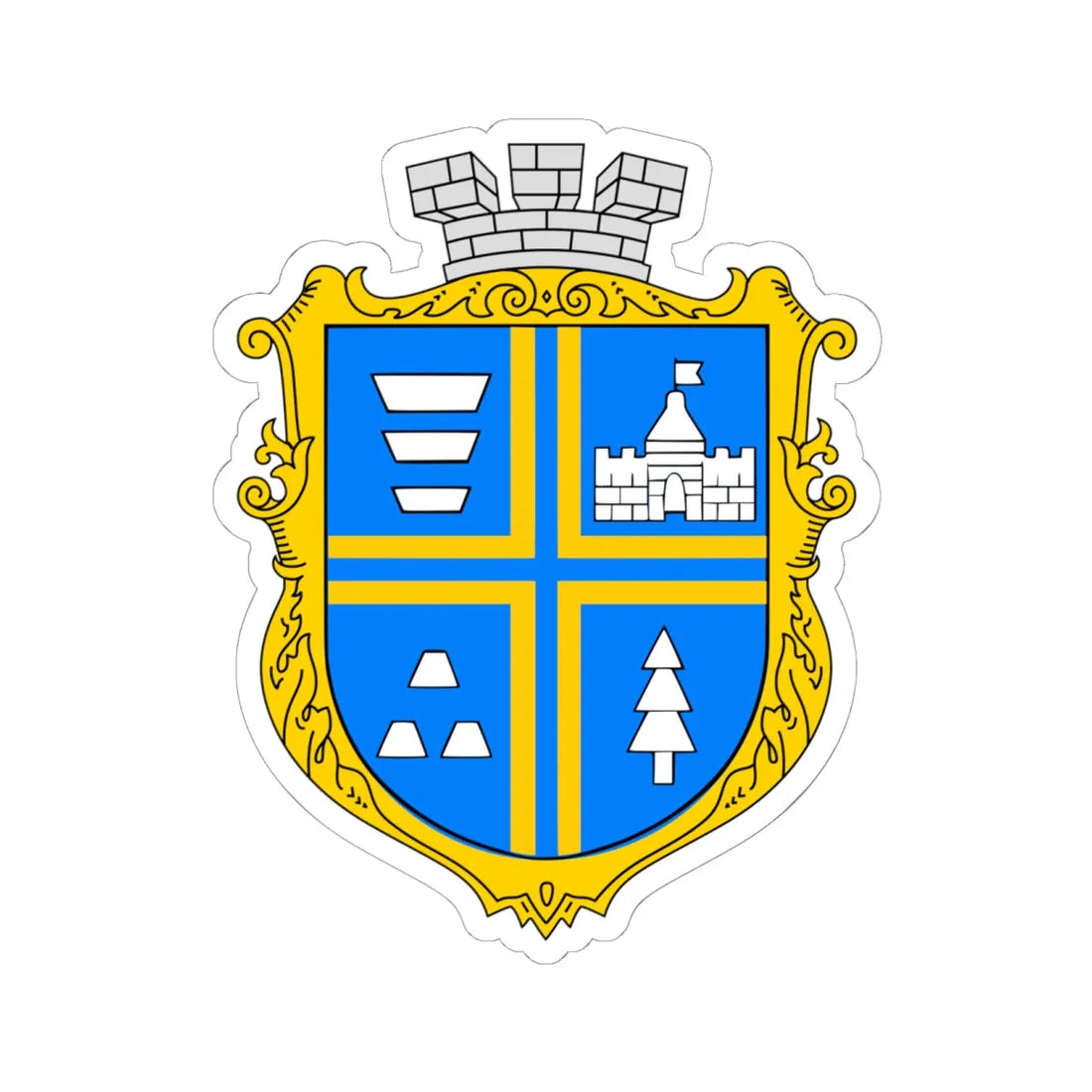 Coat of Arms of Bolekhiv (Ukraine) (Coat of Arms) STICKER Vinyl Kiss-Cut Decal 6 Inch White - The Sticker Space