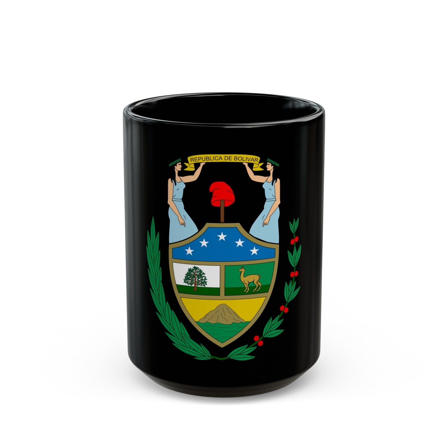 Coat of arms of Bolivia (1825) - Black Coffee Mug-15oz-The Sticker Space